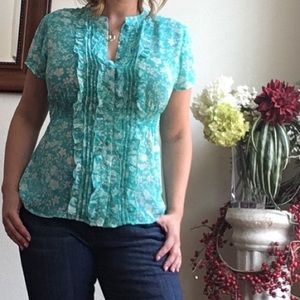 Plus size 00 Teal Blouse