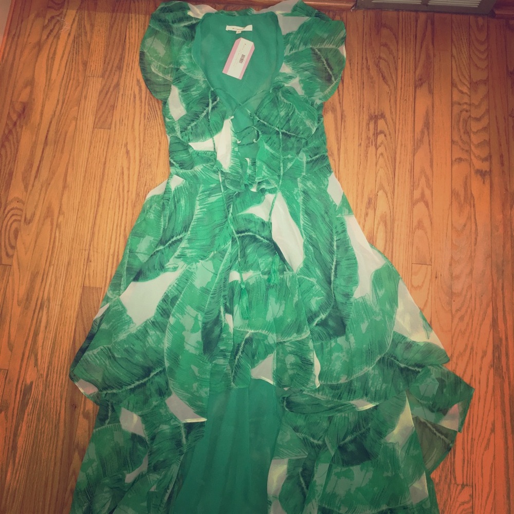 Tropical high-low dress