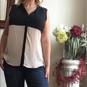 Black and Tan flowy tank