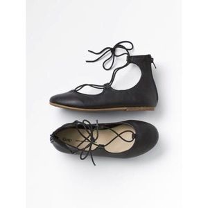 Girls Lace Up Ballerina Flats