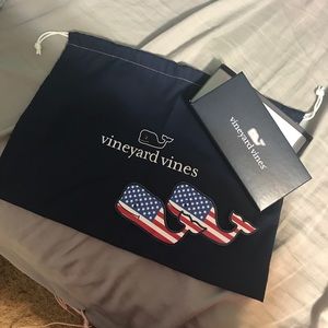 Vineyard Vines stickers, drawstring bag and box