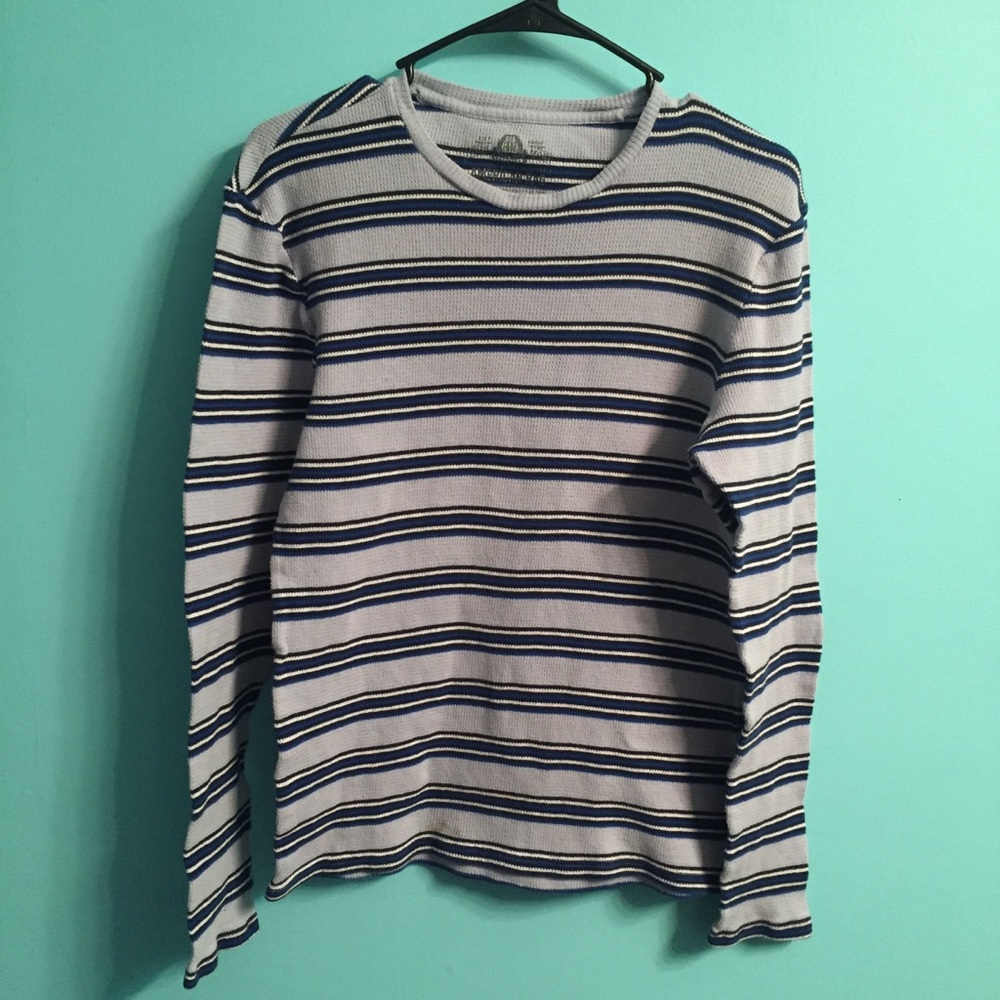 American Rag Blue Striped Long Sleeve Shirt