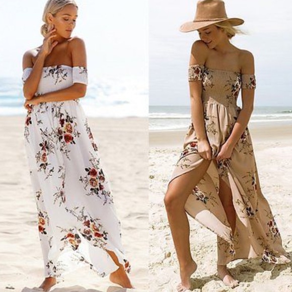 Off-The-Shoulder Boho Maxi Dress - Picture 3 of 5