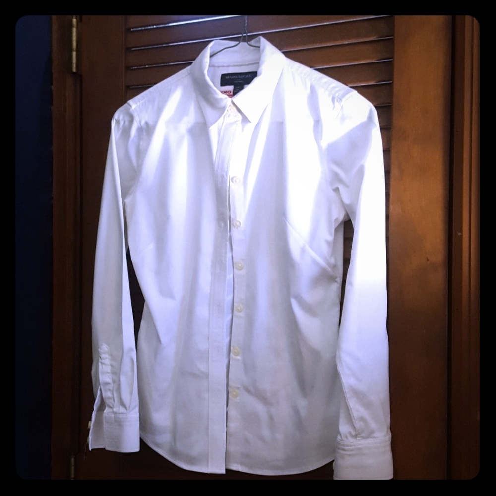 Ladies white dress shirt