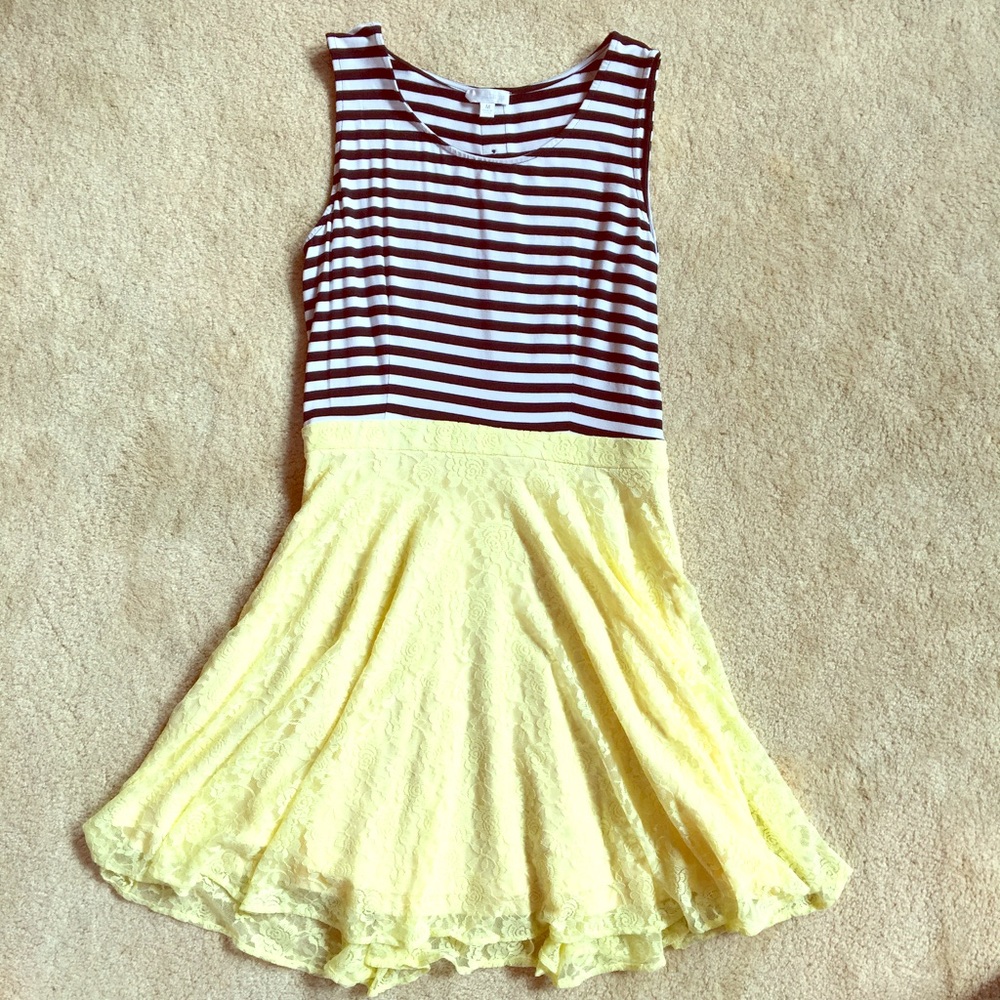 Charming Charlie striped/lace dress. Never Worn