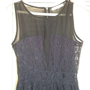 Sheer Yoke Lace Dress