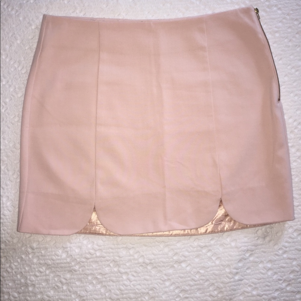 Pastel Pink Scalloped Mini Skirt
