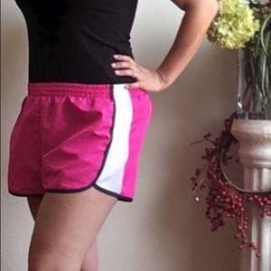 Pink and grey workout shorts