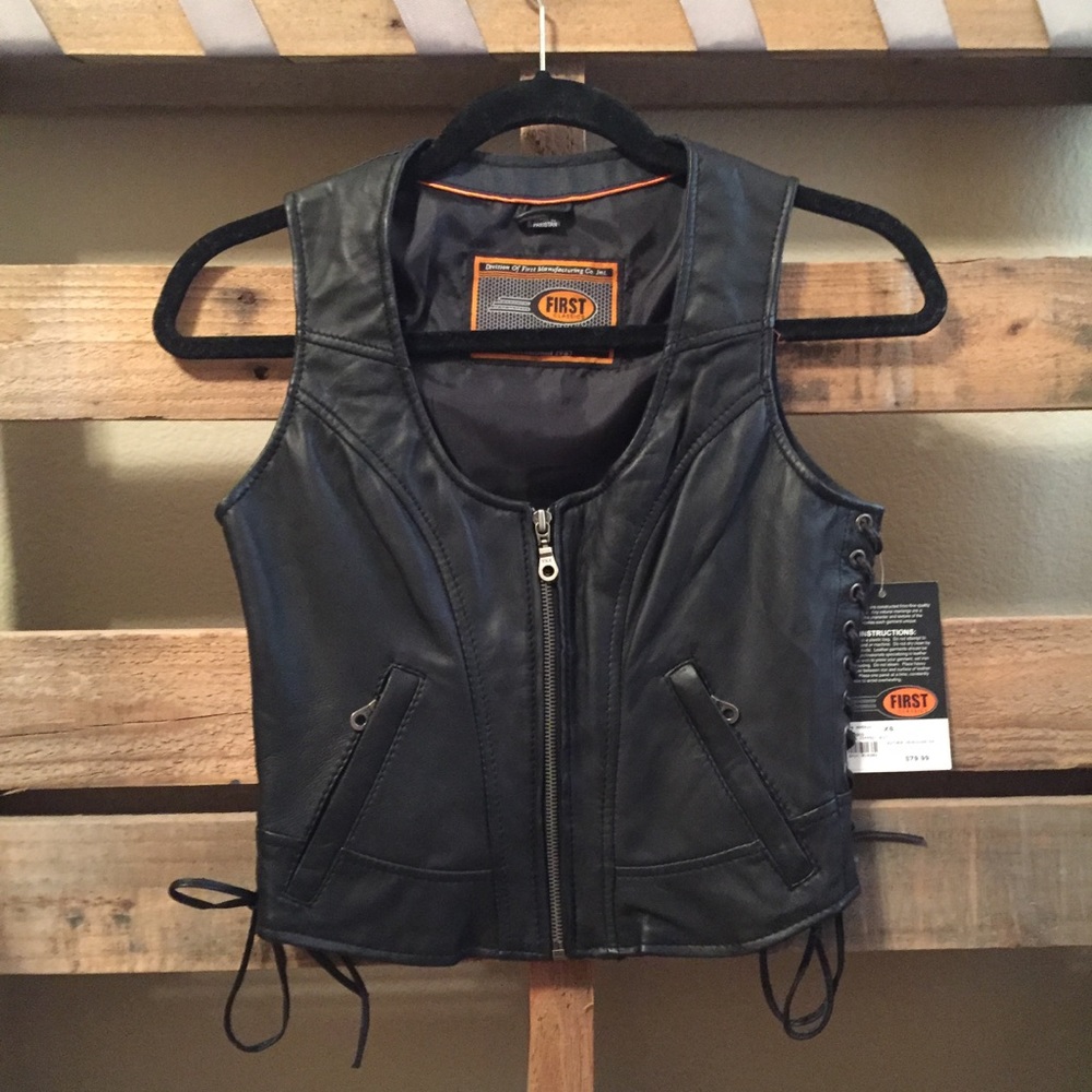 Leather Zip-Front Vest