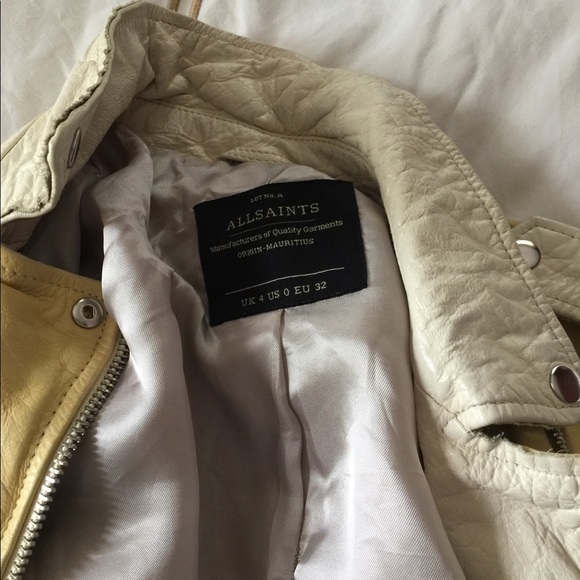 All Saints Harper Leather Jacket Size US 0 - Picture 3 of 6