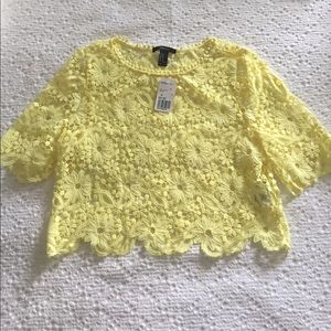 Yellow Knit Crop Top