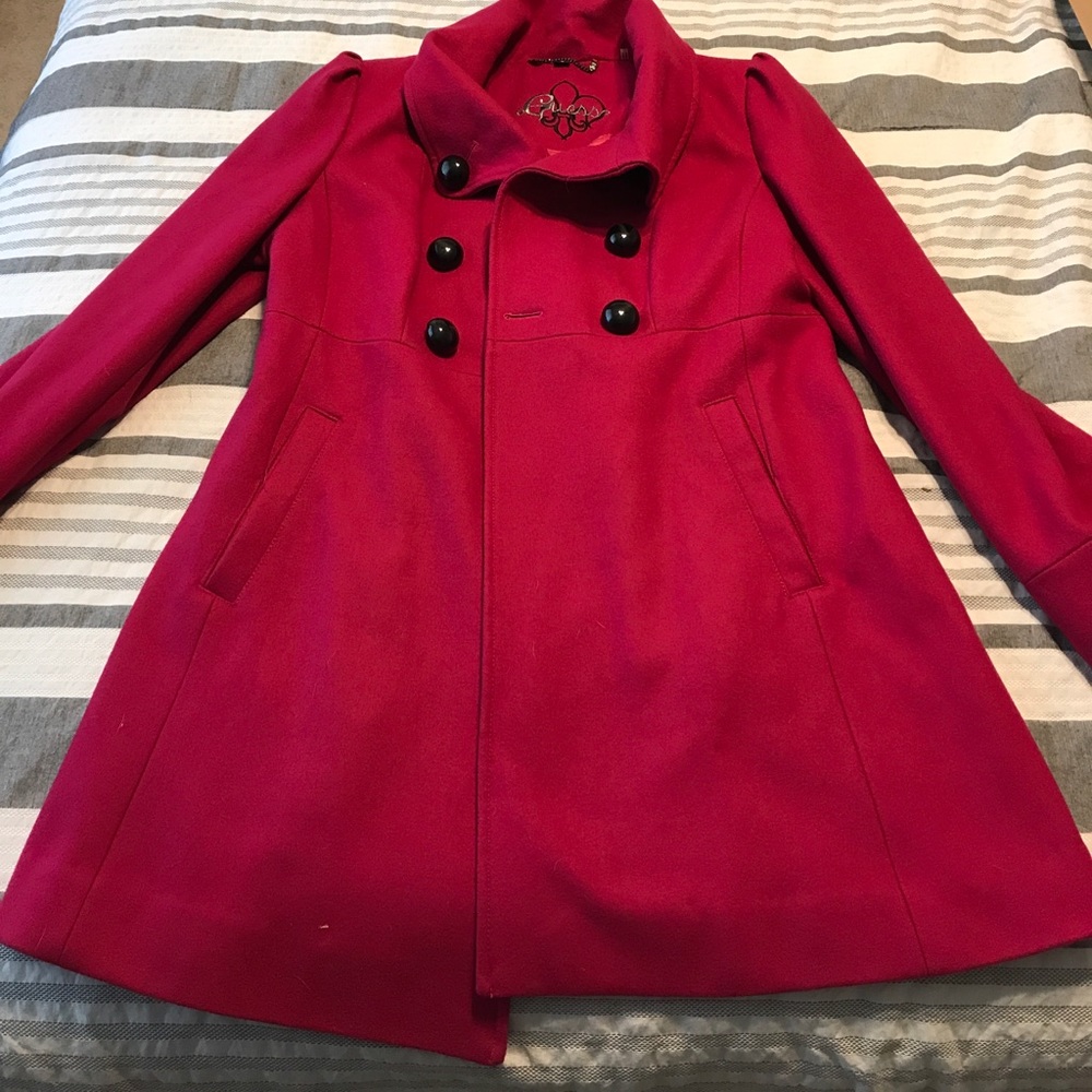 Pink pea coat Guess