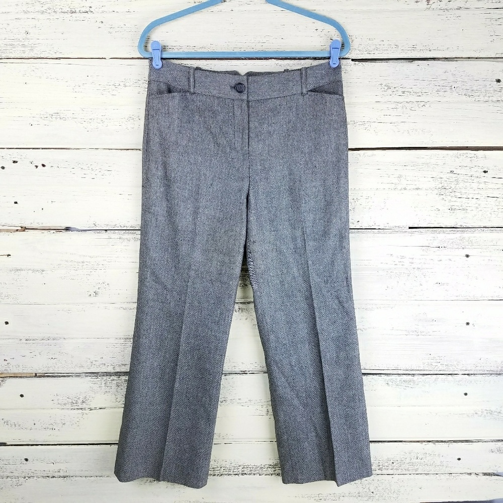 Ann Taylor Loft Petites Gray Chevron Dress Pants 8