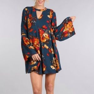 💕BLU PEPPER FLARE SLEEVE FLORAL DRESS💕