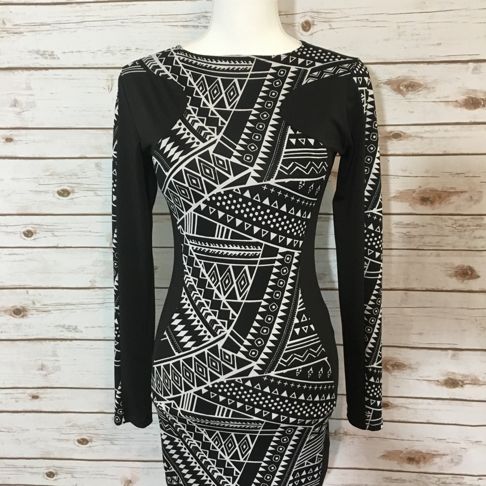 4 for $25 ❤️ Sexy Black & White Bodycon Dress