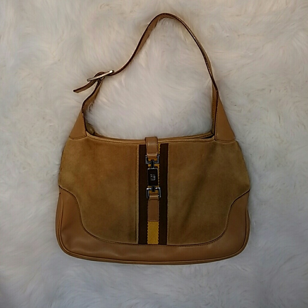 Vintage Gucci Jackie O Genuine Suede Shoulder Bag