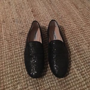 Steve Madden black glitter flats