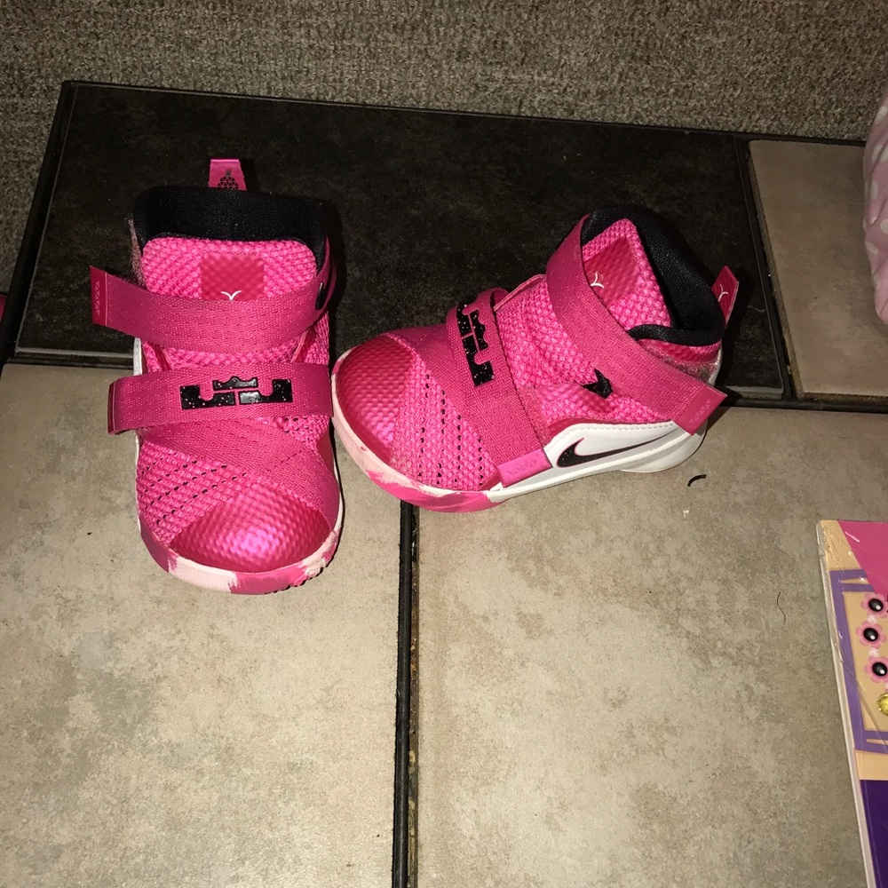Pink LeBron toddler sneakers
