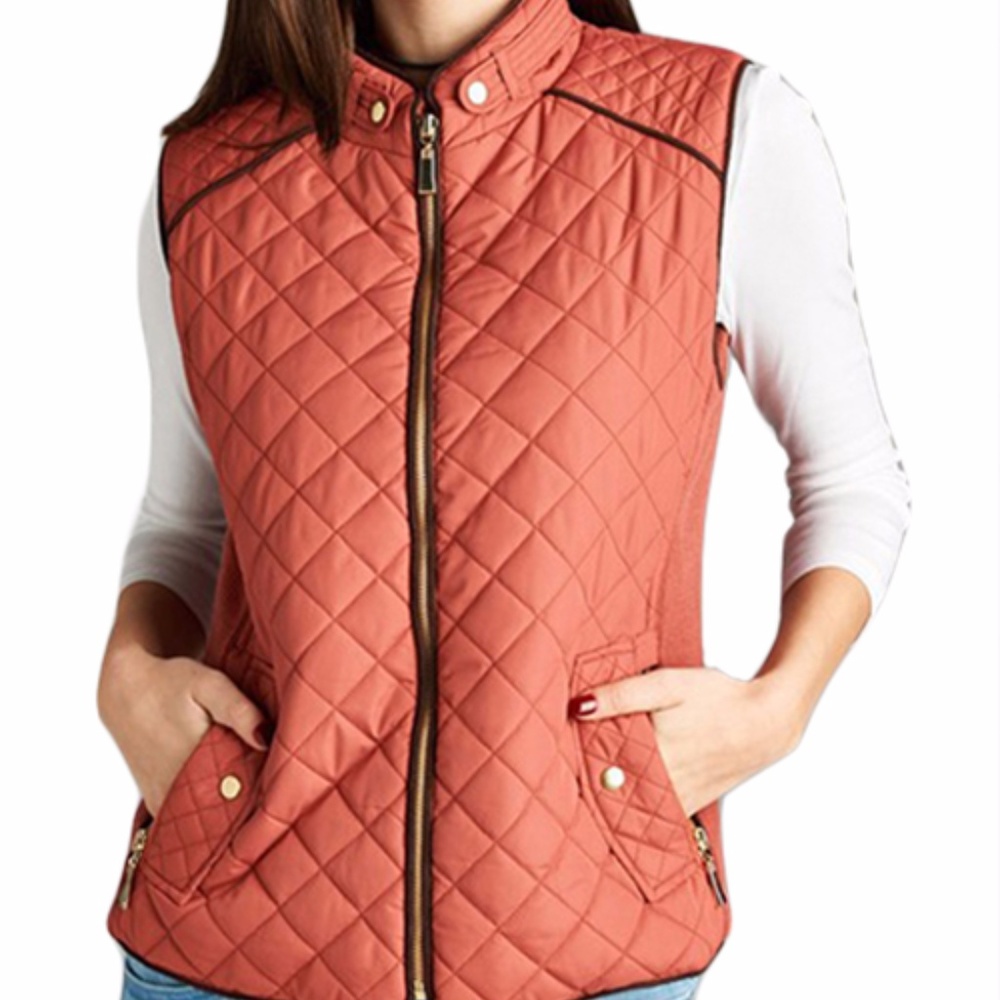 LAST ONE! Large QUILTED VEST Suede - Picture 3 of 6