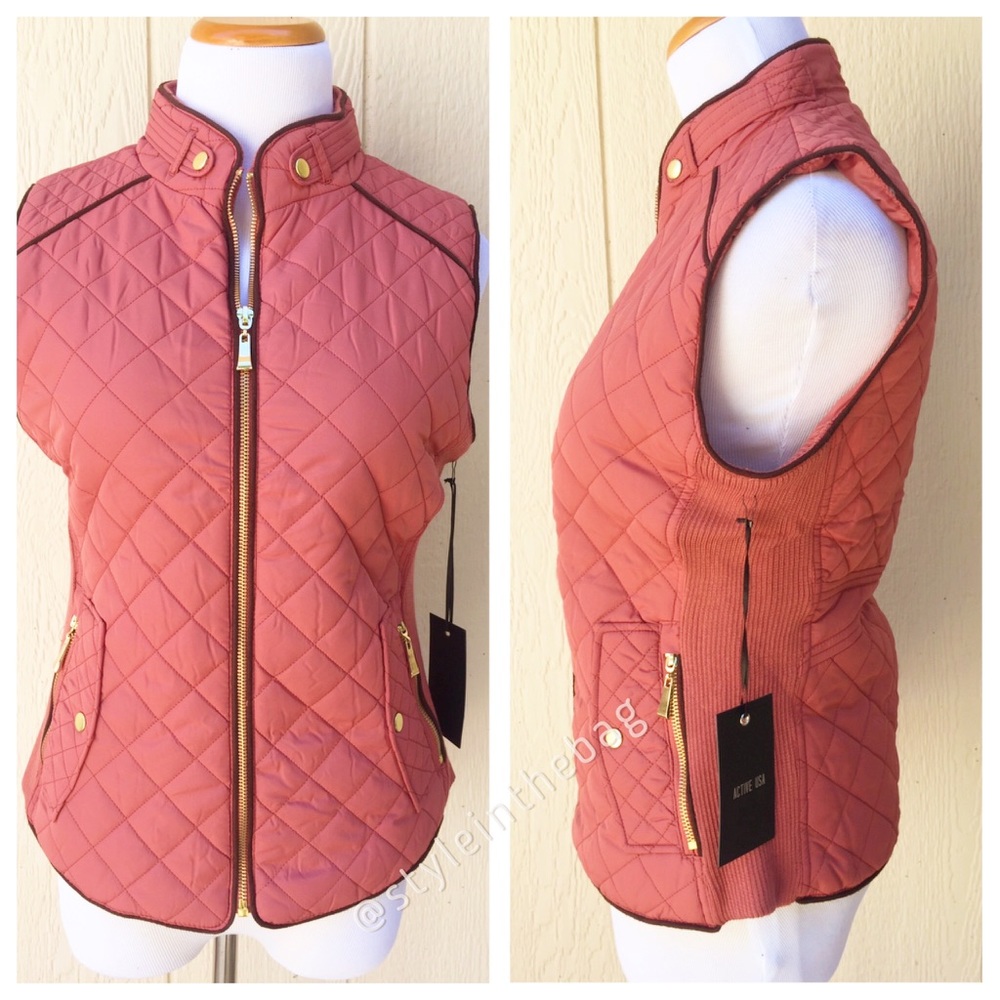 LAST ONE! Large QUILTED VEST Suede - Picture 2 of 6