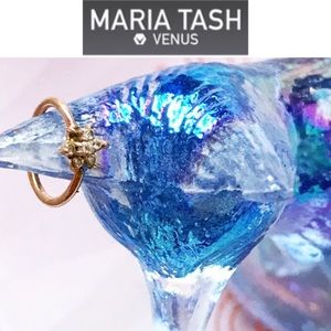 . {MARIA TASH} 14Ksolid Rose gold w/crystal flower