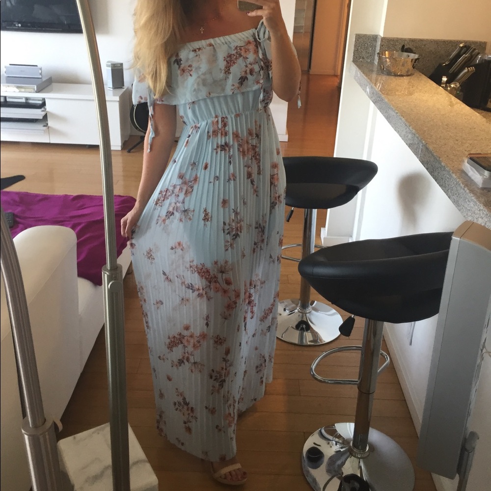 Blue floral maxi dress from NastyGal
