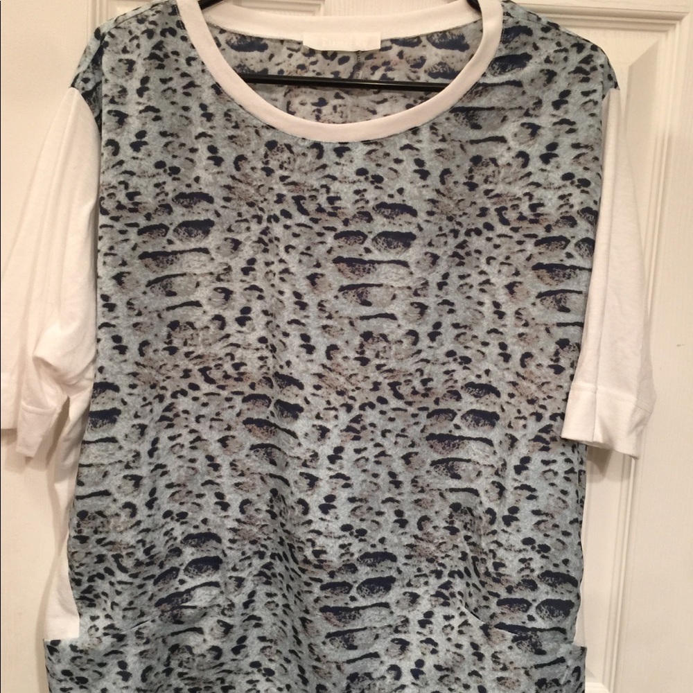 Lumiere Snake Print Short Sleeve Top