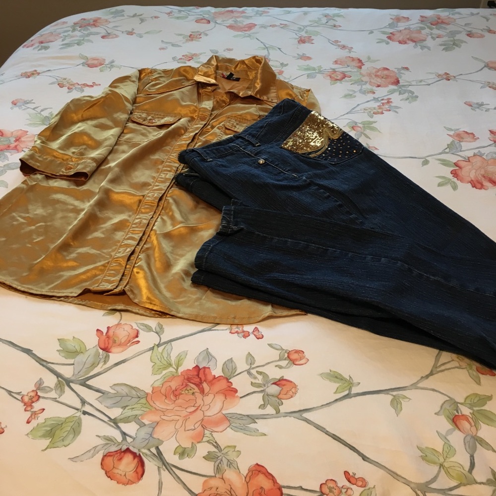 Jeans and blouse