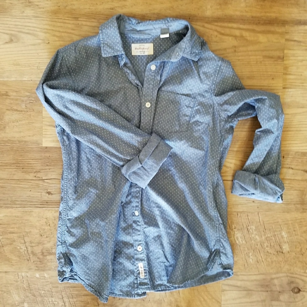 Denim polka dot shirt