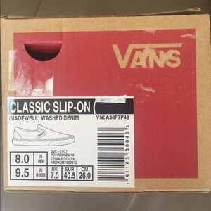 Vans classic slip-on in a light blue denim fabric