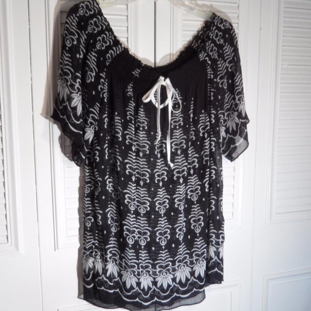 Marianne:  Semi-Sheer Boho 55% SilkTop (L)