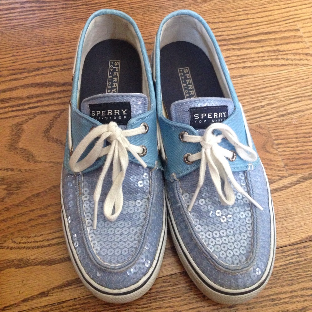 SPERRY TOP-SIDER blue sequin boat shoes