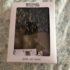 Michael Kors hat, scarf and glove set