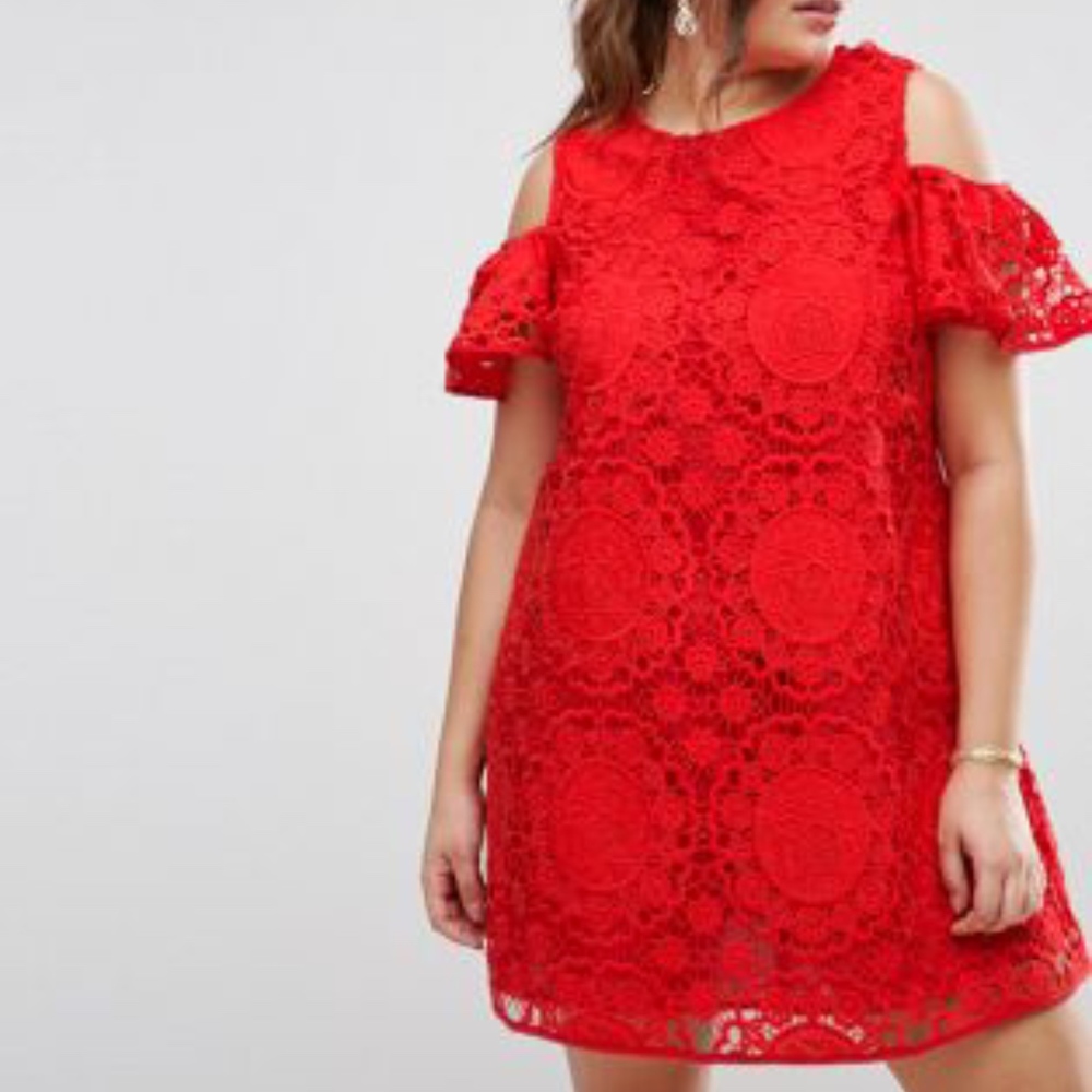 ASOS CURVE Off Shoulder Lace Dress