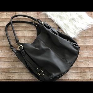 Merona Grey Leather Like Slouchy Bag