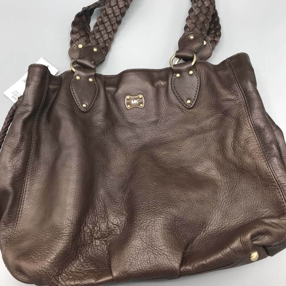 Michael Kors NWT Large Tote Braided Coffee BIN23