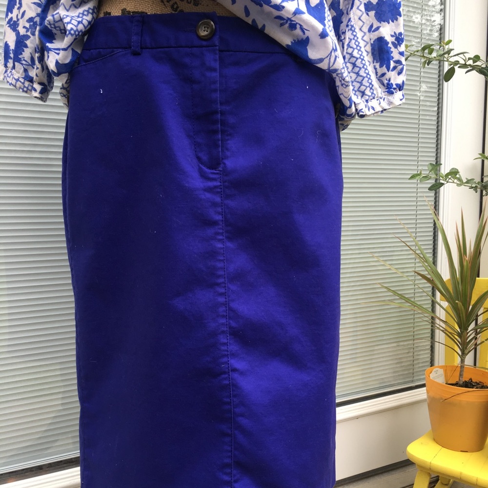 Blue midi skirt