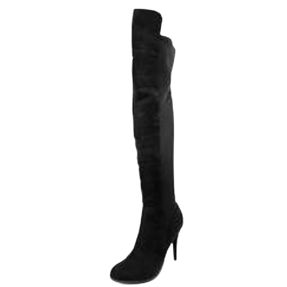 ONE 5.5 LEFT!Black faux suede over knee boots - Picture 2 of 5