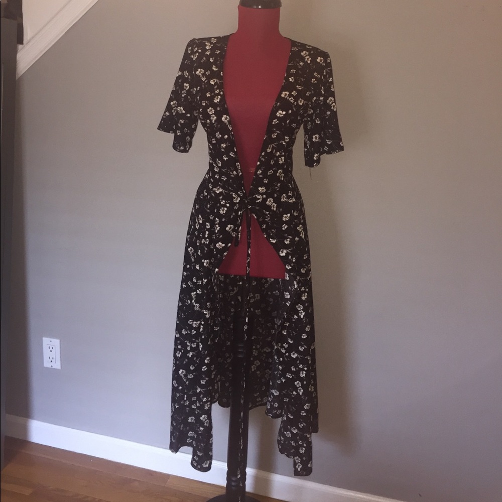Tie front floral blouse