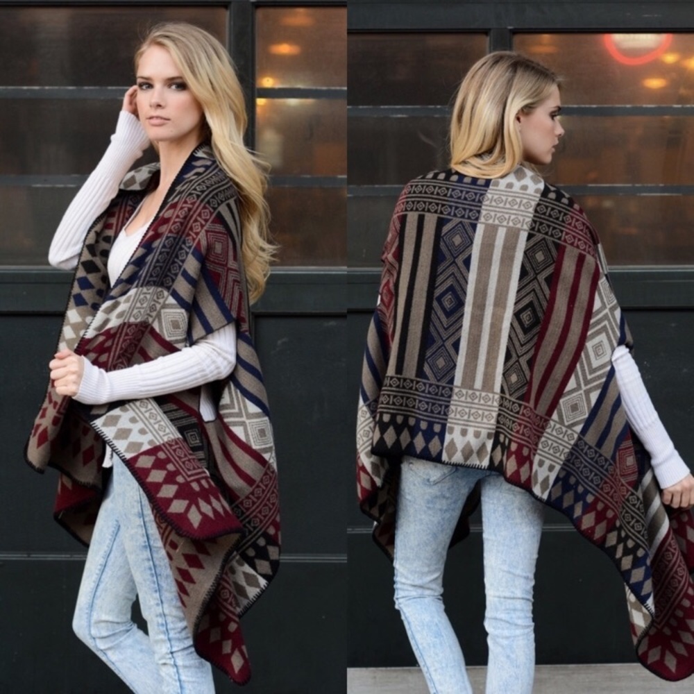 Beautiful Aztec Print Poncho
