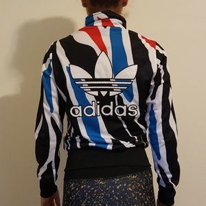 Adidas New Women's track jacket zebra print