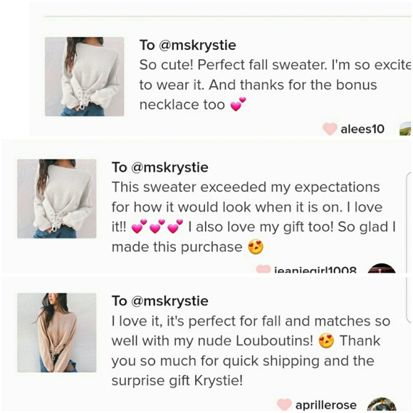 Round Neck Lace Up Knitted Sweater - Picture 7 of 7