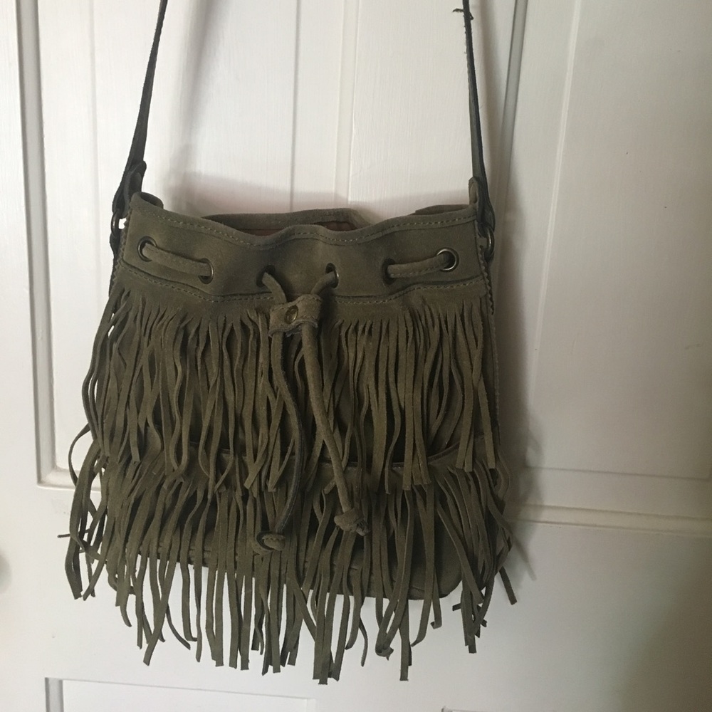 Patricia Nash fringe suede bronte bucket bag