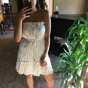 White Strapless Summer Dress