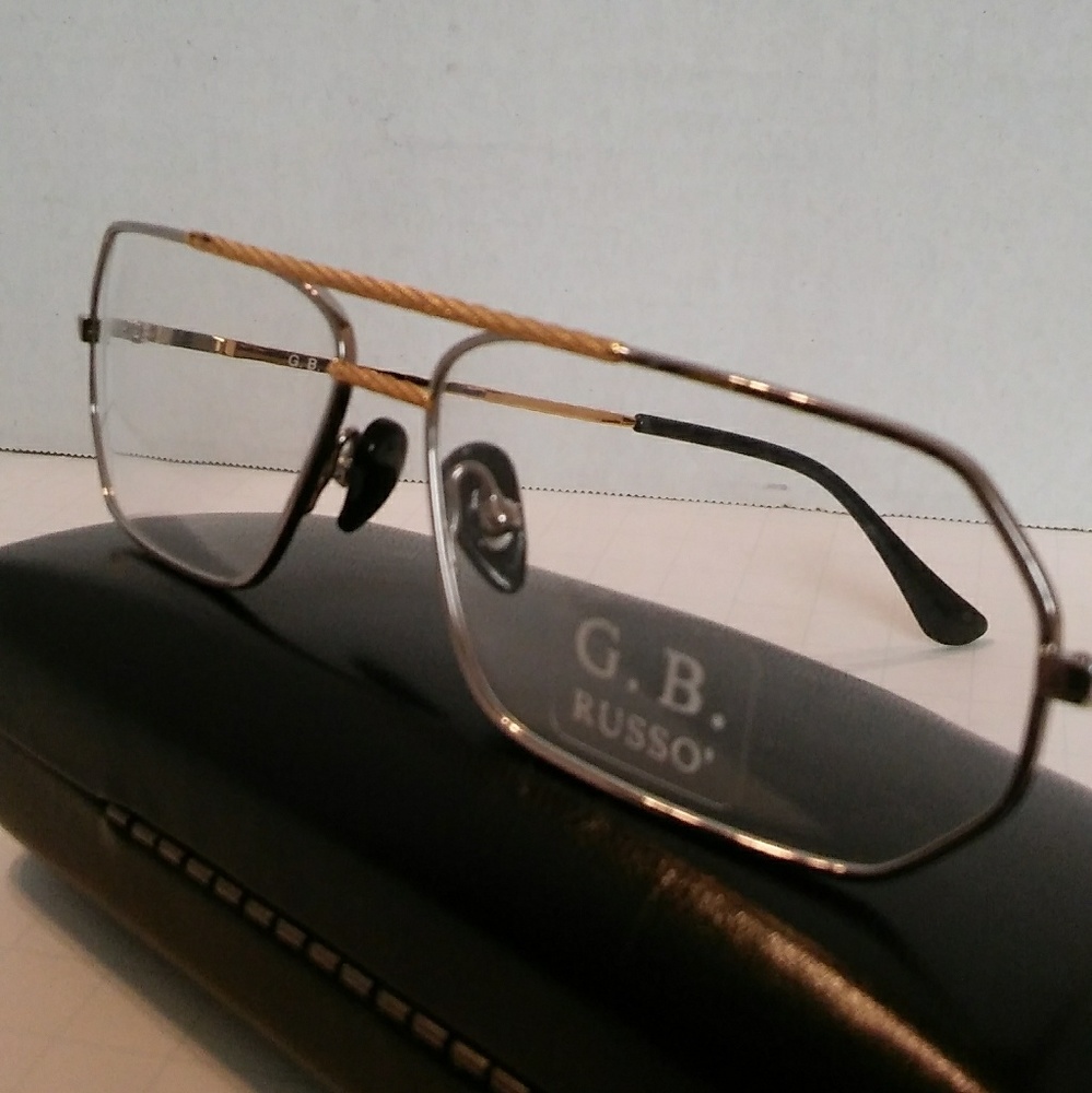 Mens GB RUSSO OF FRANCE, 18K AND SILVER EYEGLASSES
