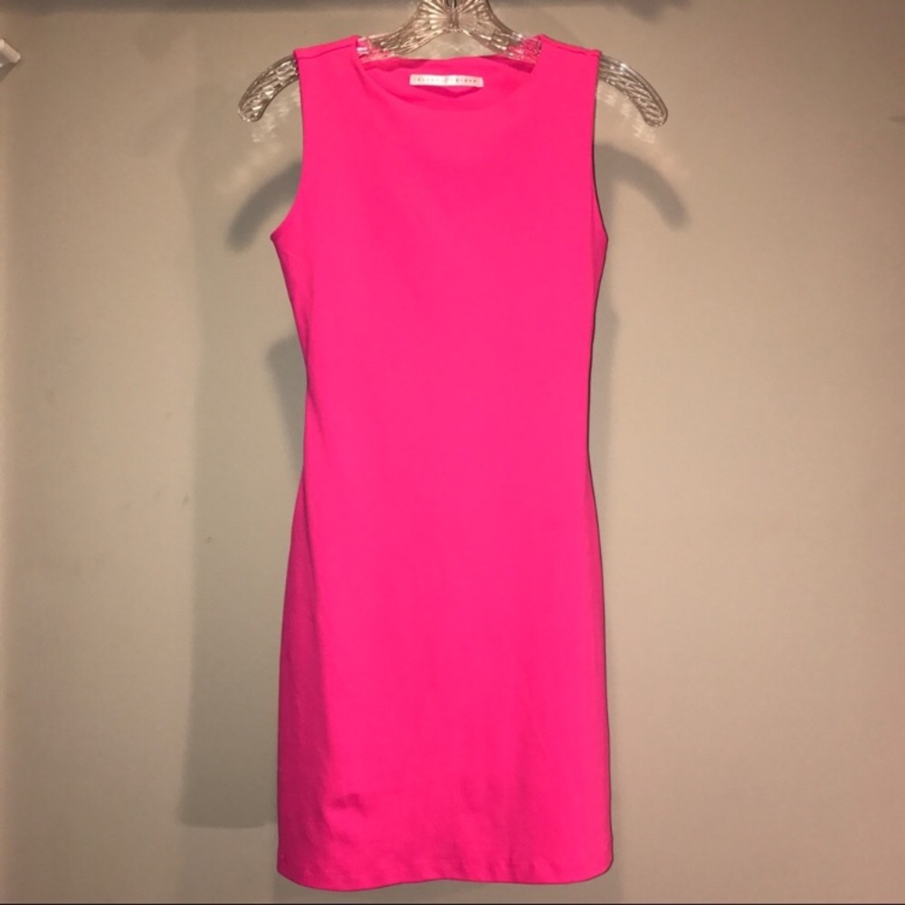 Susana Monaco hot pink open back dress