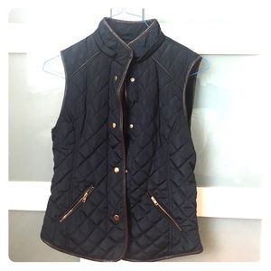 Navy quilted vest
