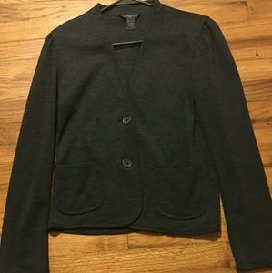 BANANA REPUBLIC BLACK THIN KNIT BUTTON DOWN in L