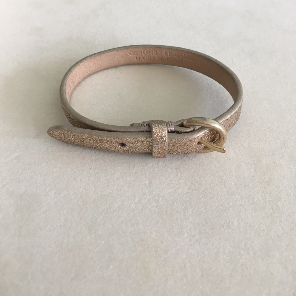 Gold leather and glitter J. Crew bracelet