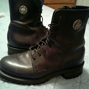 Harley Davidson's ladies zip-up tie boots